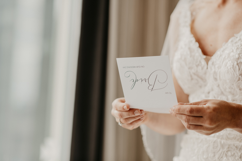 A bride getting ready for her wedding in Baltimore, Maryland by Britney Clause Photography