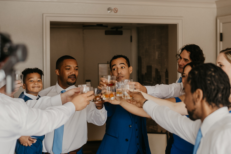 A groom getting ready for his wedding in Baltimore, Maryland by Britney Clause Photography