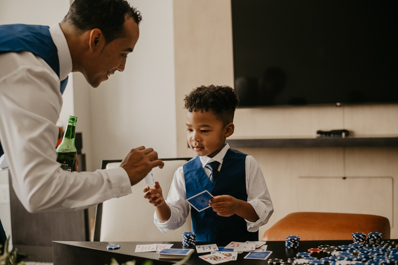 A groom getting ready for his wedding in Baltimore, Maryland by Britney Clause Photography