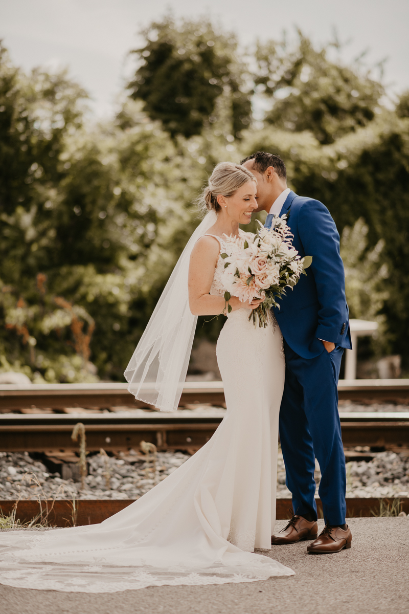 Stunning bride and groom wedding portraits at The Winslow in Baltimore, Maryland by Britney Clause Photography