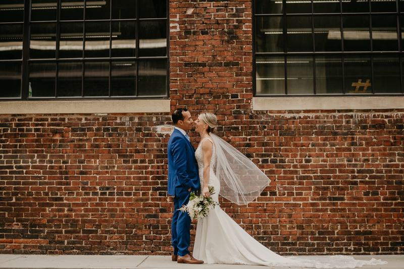 Stunning bride and groom wedding portraits at The Winslow in Baltimore, Maryland by Britney Clause Photography