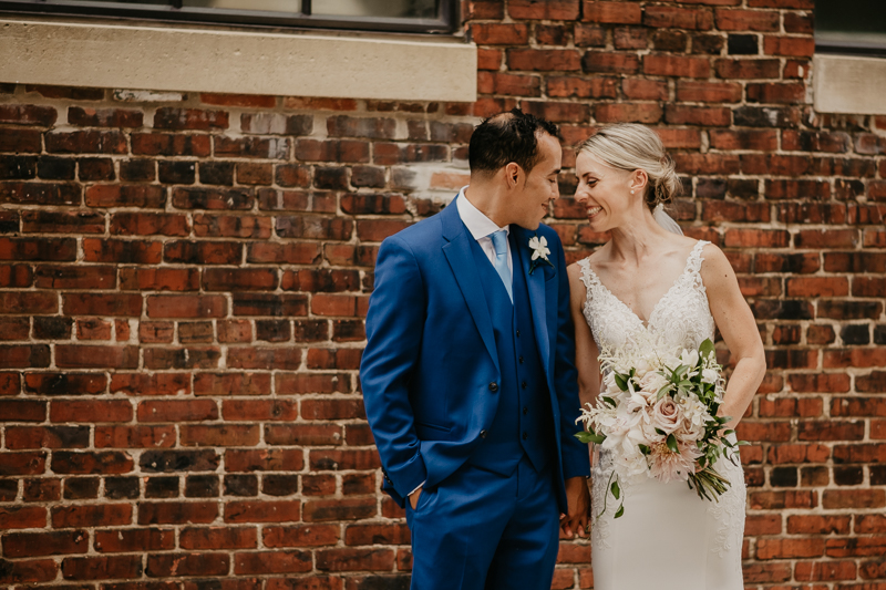 Stunning bride and groom wedding portraits at The Winslow in Baltimore, Maryland by Britney Clause Photography