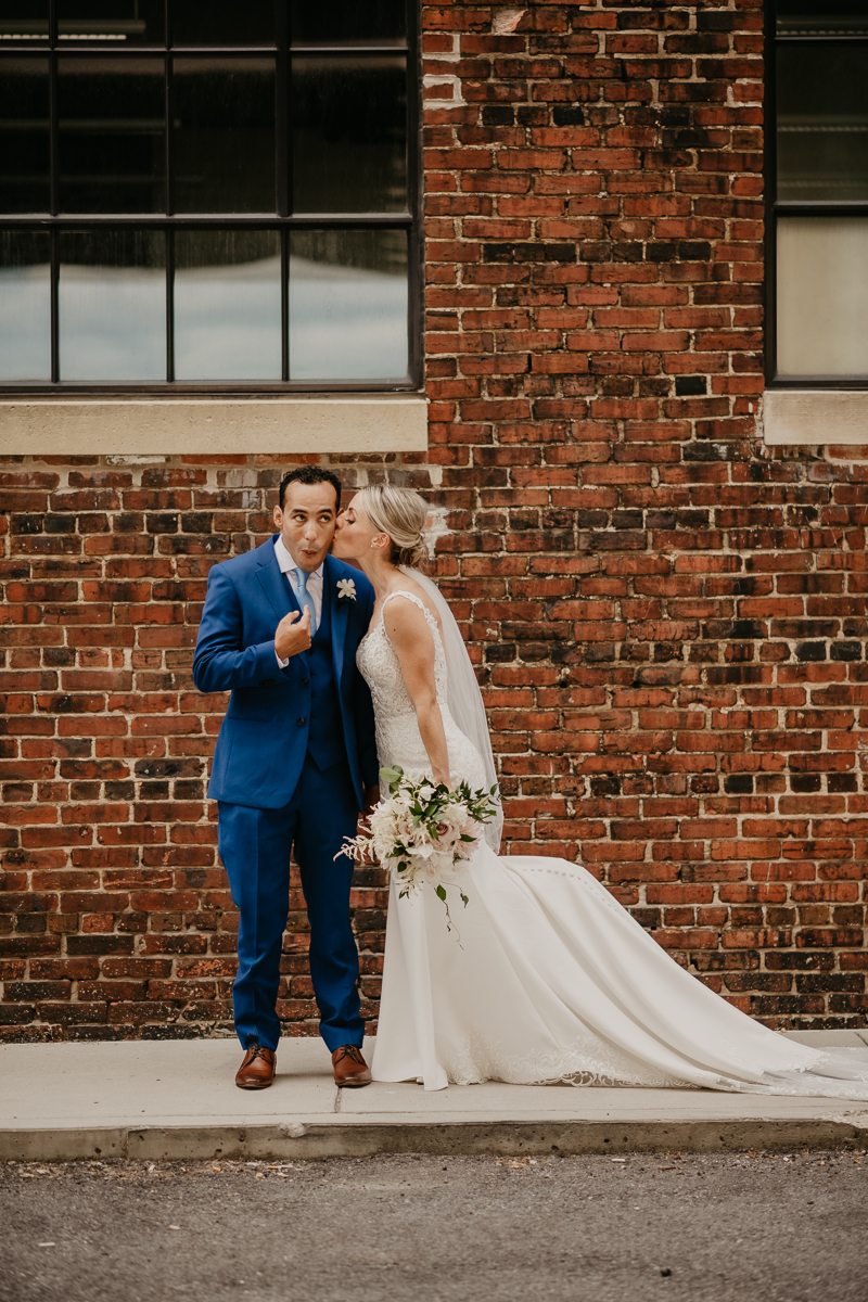 Stunning bride and groom wedding portraits at The Winslow in Baltimore, Maryland by Britney Clause Photography