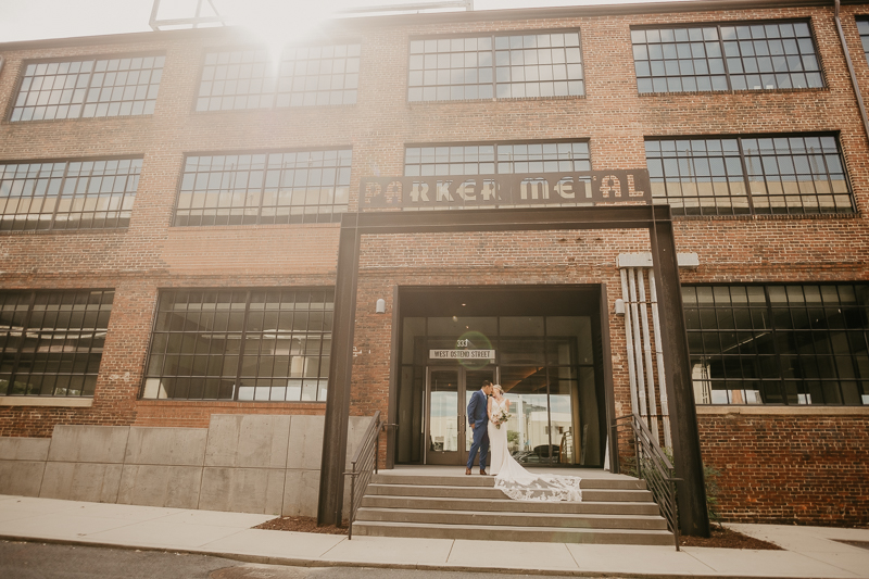Stunning bride and groom wedding portraits at The Winslow in Baltimore, Maryland by Britney Clause Photography