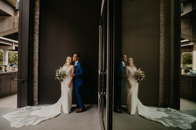 Stunning bride and groom wedding portraits at The Winslow in Baltimore, Maryland by Britney Clause Photography