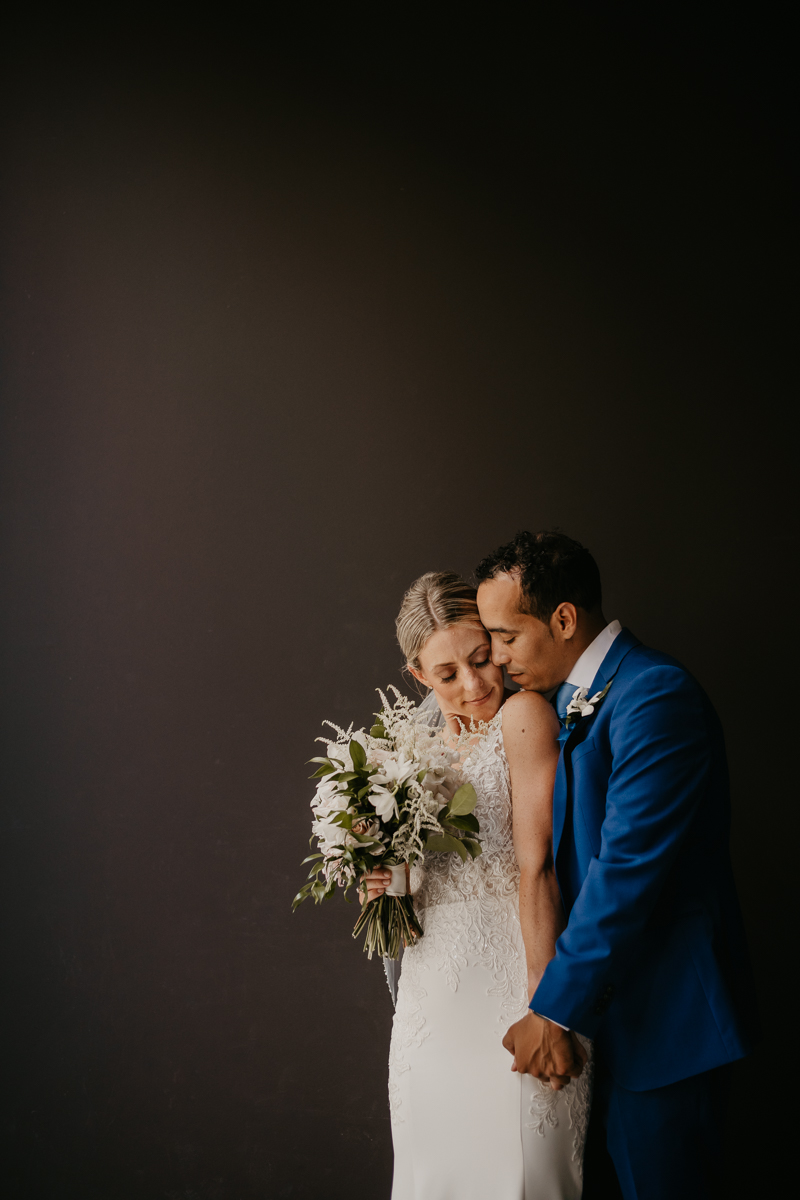 Stunning bride and groom wedding portraits at The Winslow in Baltimore, Maryland by Britney Clause Photography