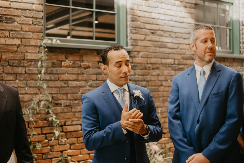 A beautiful wedding ceremony at The Winslow in Baltimore, Maryland by Britney Clause Photography