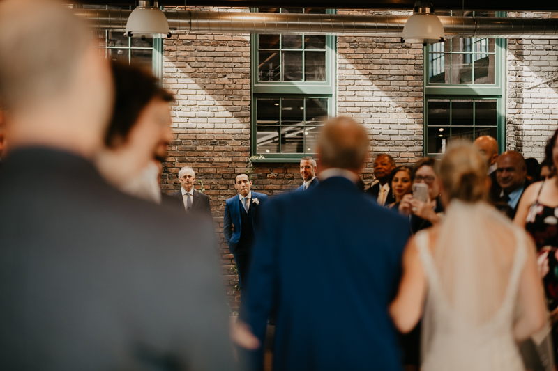 A beautiful wedding ceremony at The Winslow in Baltimore, Maryland by Britney Clause Photography