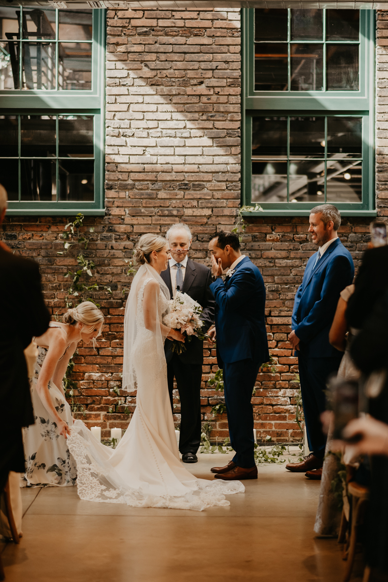 A beautiful wedding ceremony at The Winslow in Baltimore, Maryland by Britney Clause Photography