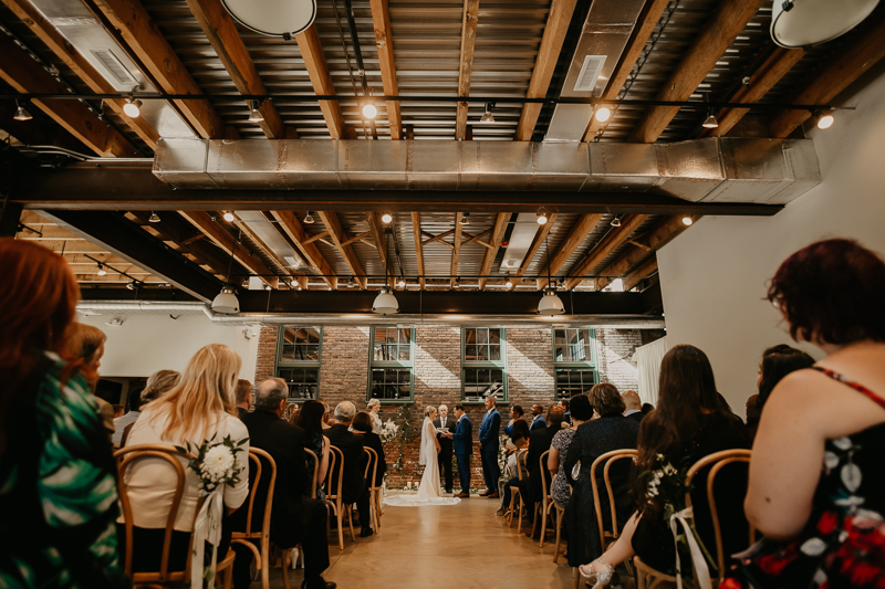 A beautiful wedding ceremony at The Winslow in Baltimore, Maryland by Britney Clause Photography