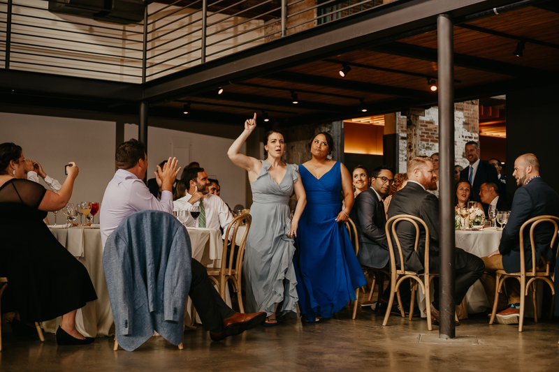 A fun wedding reception at The Winslow in Baltimore, Maryland by Britney Clause Photography