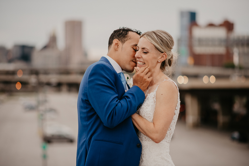 Stunning bride and groom wedding portraits at The Winslow in Baltimore, Maryland by Britney Clause Photography