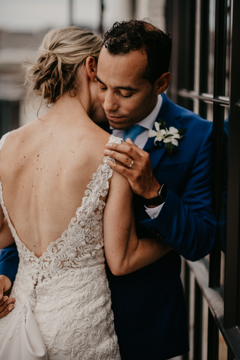 Stunning bride and groom wedding portraits at The Winslow in Baltimore, Maryland by Britney Clause Photography