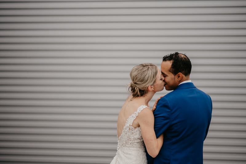 Stunning bride and groom wedding portraits at The Winslow in Baltimore, Maryland by Britney Clause Photography