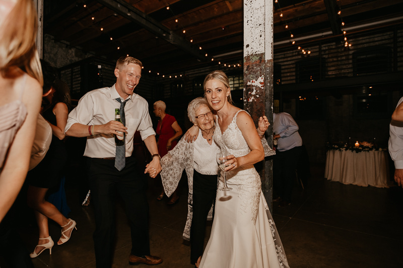 A fun wedding reception at The Winslow in Baltimore, Maryland by Britney Clause Photography