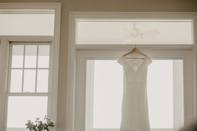 Gorgeous wedding dress from BHLDN for a beach wedding in Folly Beach, South Carolina by Britney Clause Photography