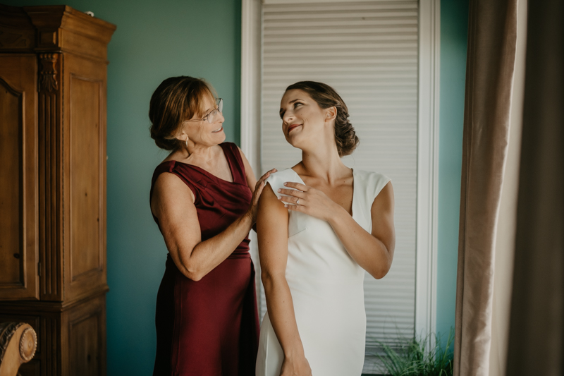 A bride getting ready for her wedding in Folly Beach, South Carolina by Britney Clause Photography