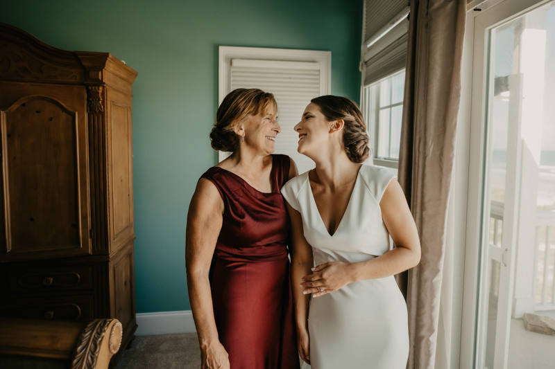 A bride getting ready for her wedding in Folly Beach, South Carolina by Britney Clause Photography