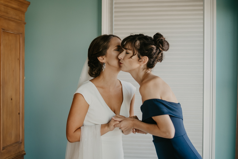 A bride getting ready for her wedding in Folly Beach, South Carolina by Britney Clause Photography