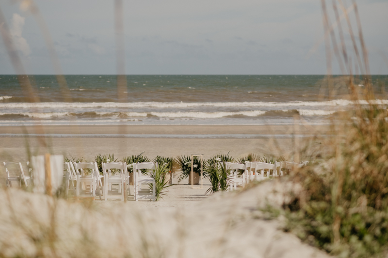 A beautiful beach wedding ceremony in Folly Beach, South Carolina by Britney Clause Photography