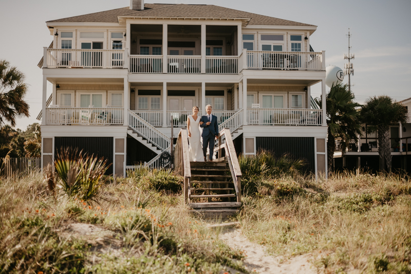 A beautiful beach wedding ceremony in Folly Beach, South Carolina by Britney Clause Photography