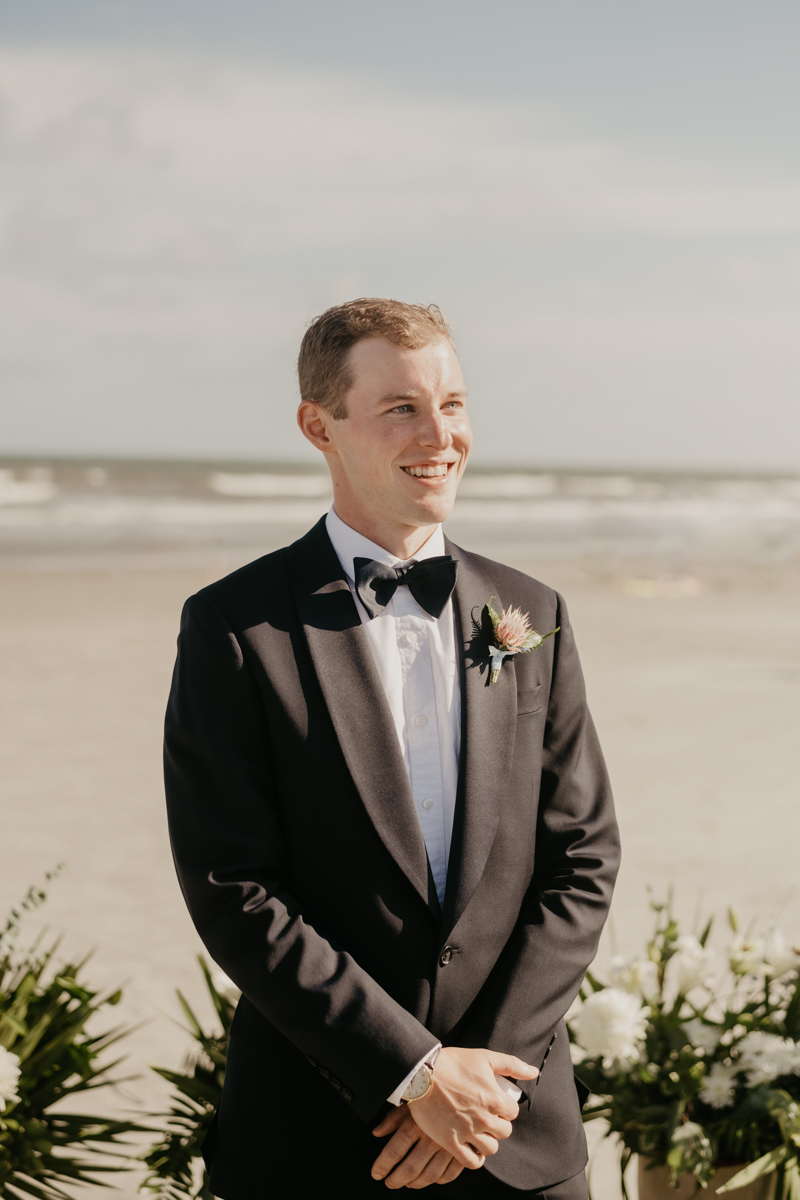 A beautiful beach wedding ceremony in Folly Beach, South Carolina by Britney Clause Photography