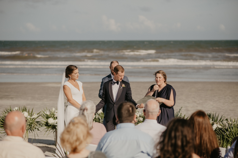 A beautiful beach wedding ceremony in Folly Beach, South Carolina by Britney Clause Photography