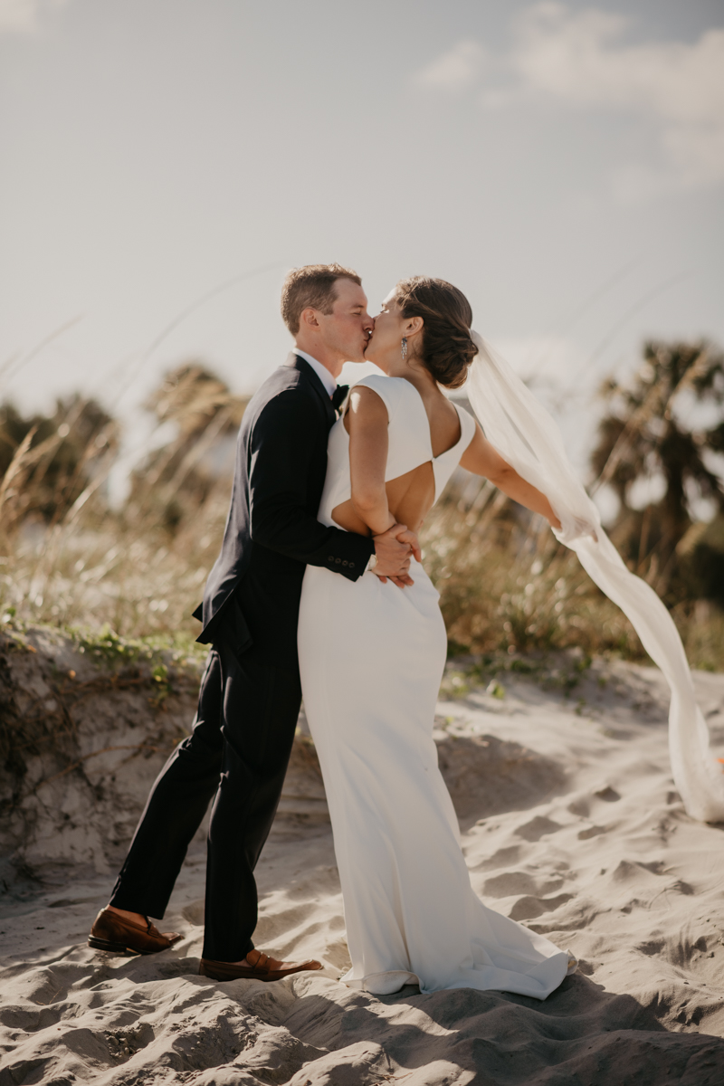 A beautiful beach wedding ceremony in Folly Beach, South Carolina by Britney Clause Photography