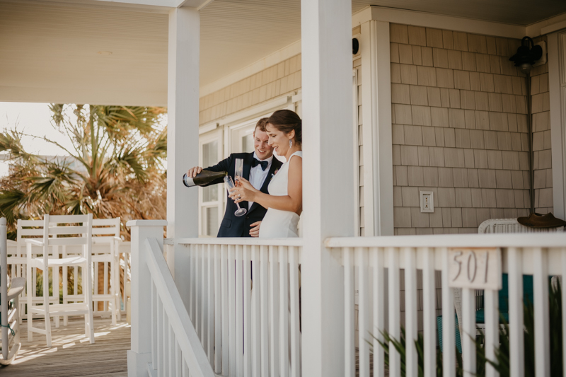 A beautiful beach wedding ceremony in Folly Beach, South Carolina by Britney Clause Photography