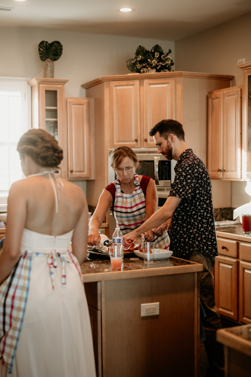 Yummy wedding food from Koco's Pub and Lewis Barbecue in Folly Beach, South Carolina by Britney Clause Photography