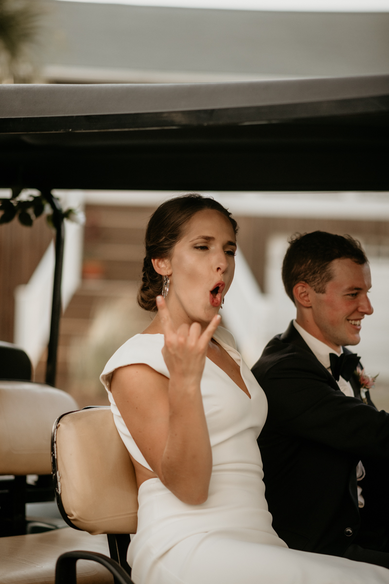 A fun beach wedding reception in Folly Beach, South Carolina by Britney Clause Photography