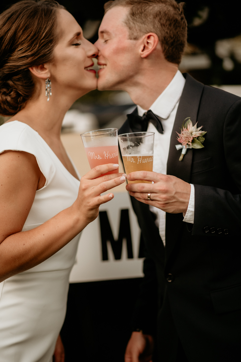 A fun beach wedding reception in Folly Beach, South Carolina by Britney Clause Photography