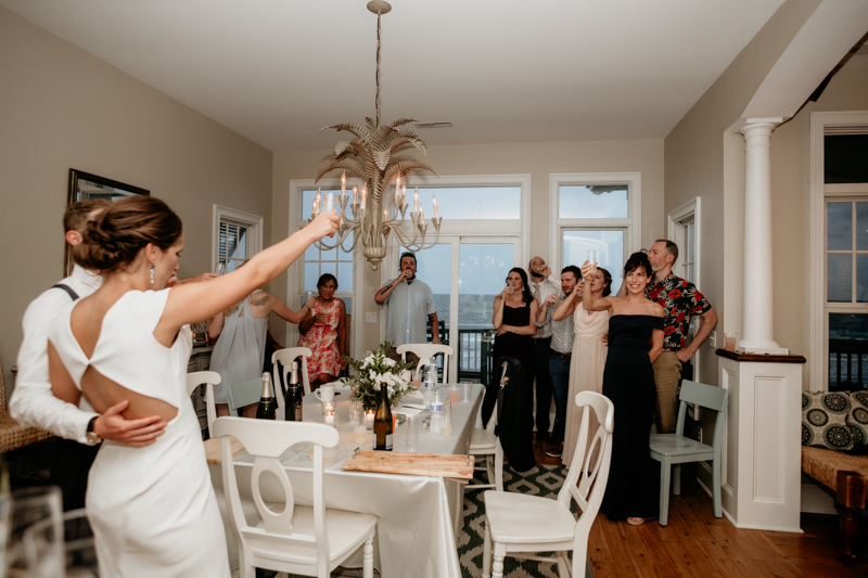 A fun beach wedding reception in Folly Beach, South Carolina by Britney Clause Photography