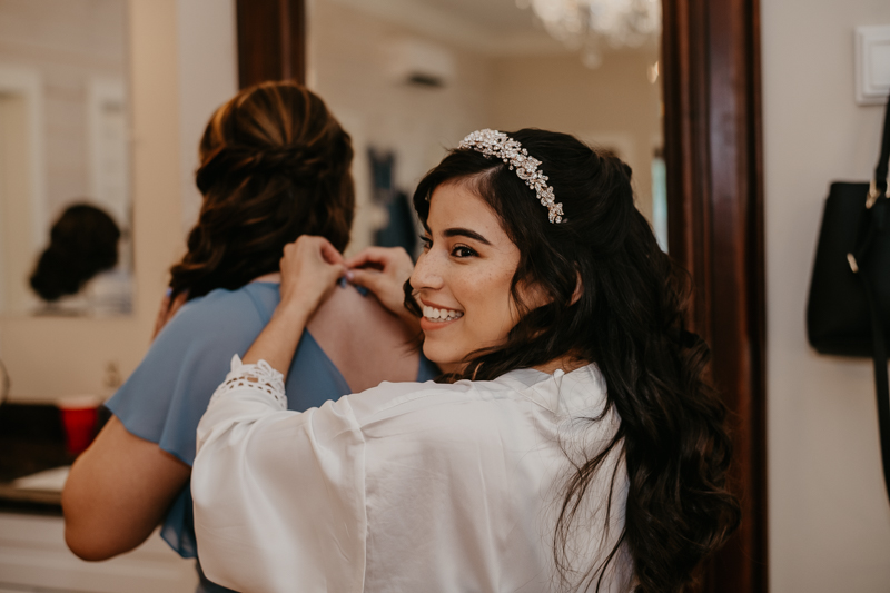 A bride getting ready for her wedding at Historic Rosemont Springs, Virginia by Britney Clause Photography