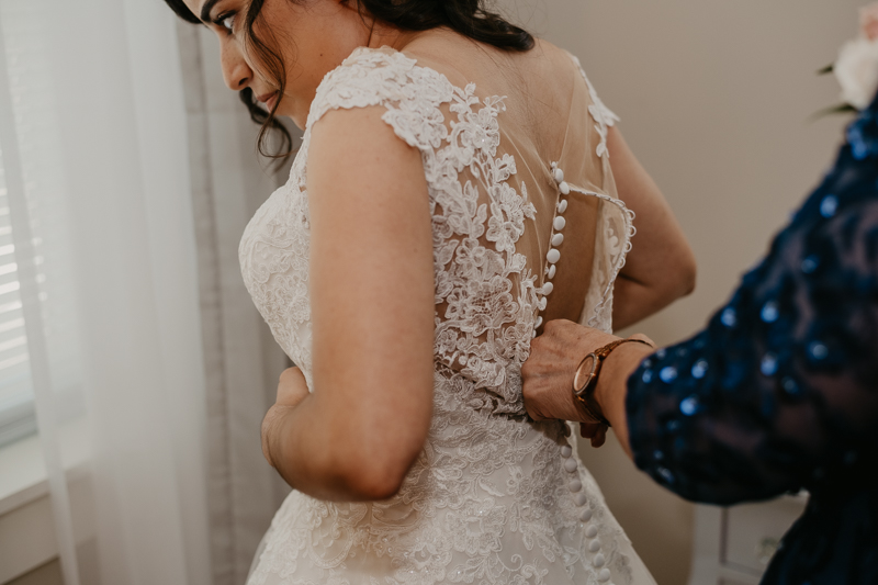 A bride getting ready for her wedding at Historic Rosemont Springs, Virginia by Britney Clause Photography