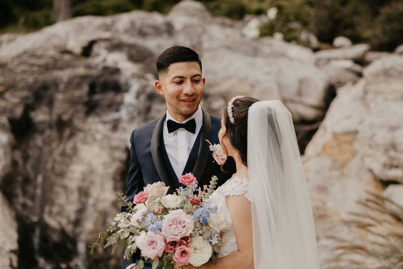 Stunning bride and groom wedding portraits at Historic Rosemont Springs, Virginia by Britney Clause Photography