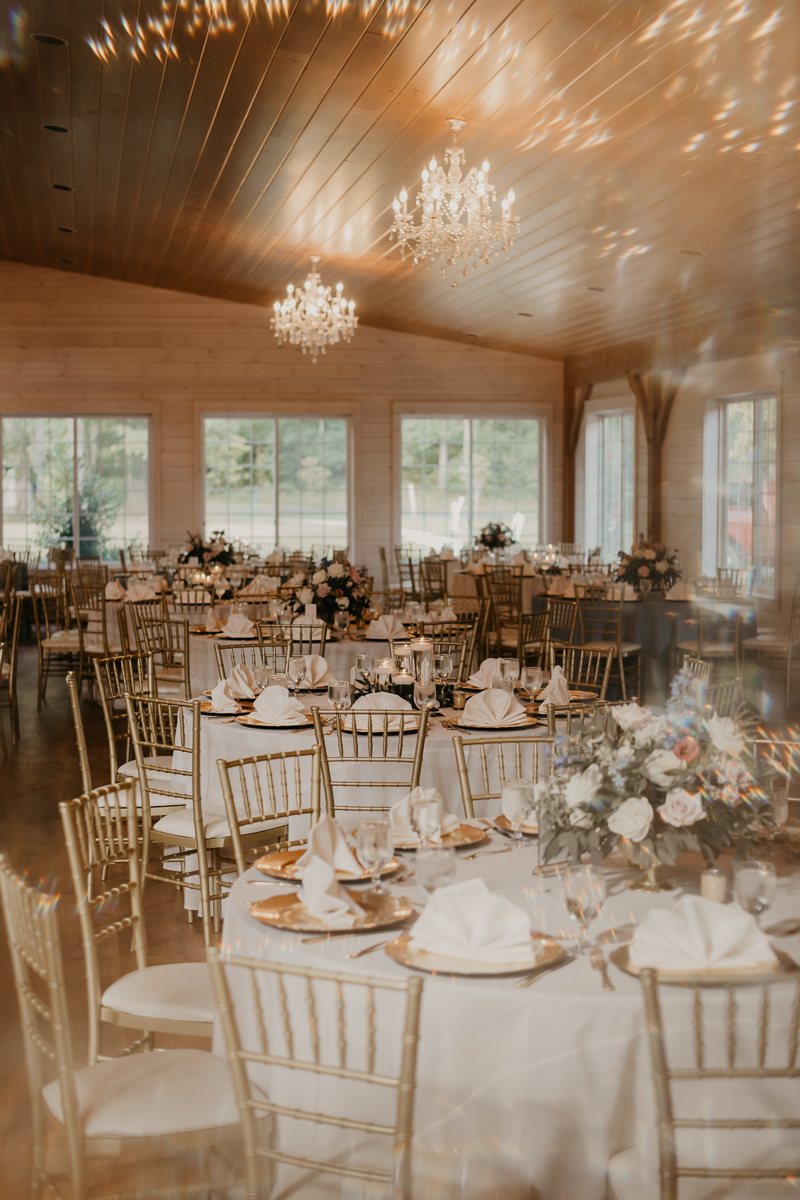 Magical wedding reception decor at Historic Rosemont Springs, Virginia by Britney Clause Photography