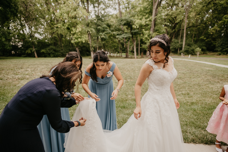 A bride getting ready for her wedding at Historic Rosemont Springs, Virginia by Britney Clause Photography