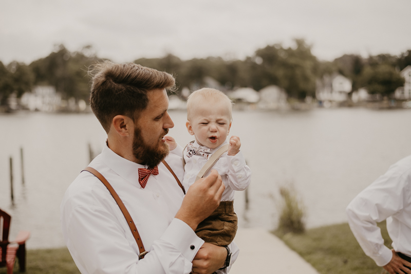 A groom getting ready for his wedding at The Anchor Inn in Pasadena, Maryland by Britney Clause Photography