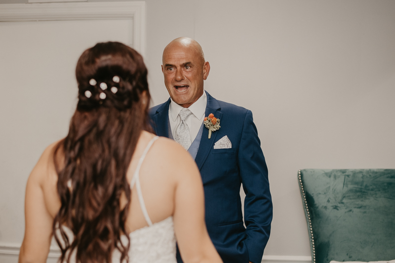 A bride getting ready for her wedding at The Anchor Inn in Pasadena, Maryland by Britney Clause Photography