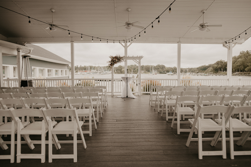 Amazing waterfront wedding ceremony at The Anchor Inn in Pasadena, Maryland by Britney Clause Photography