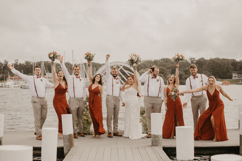 Amazing waterfront wedding ceremony at The Anchor Inn in Pasadena, Maryland by Britney Clause Photography