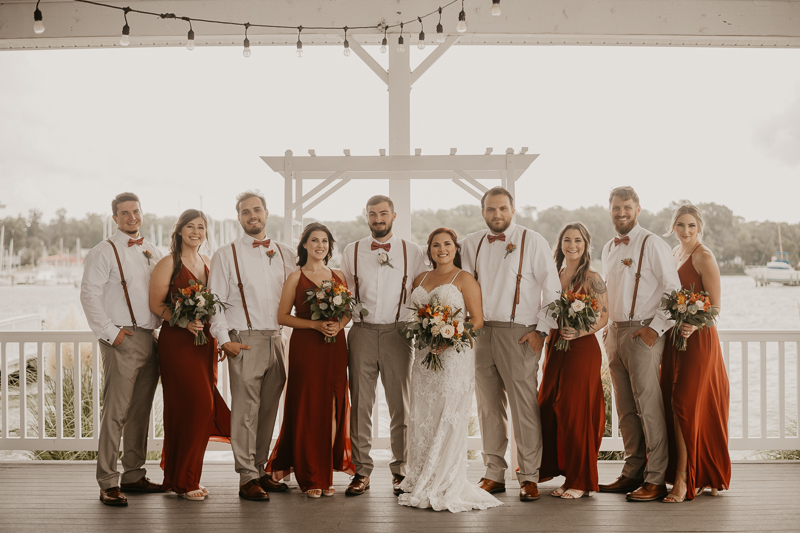 Amazing waterfront wedding ceremony at The Anchor Inn in Pasadena, Maryland by Britney Clause Photography