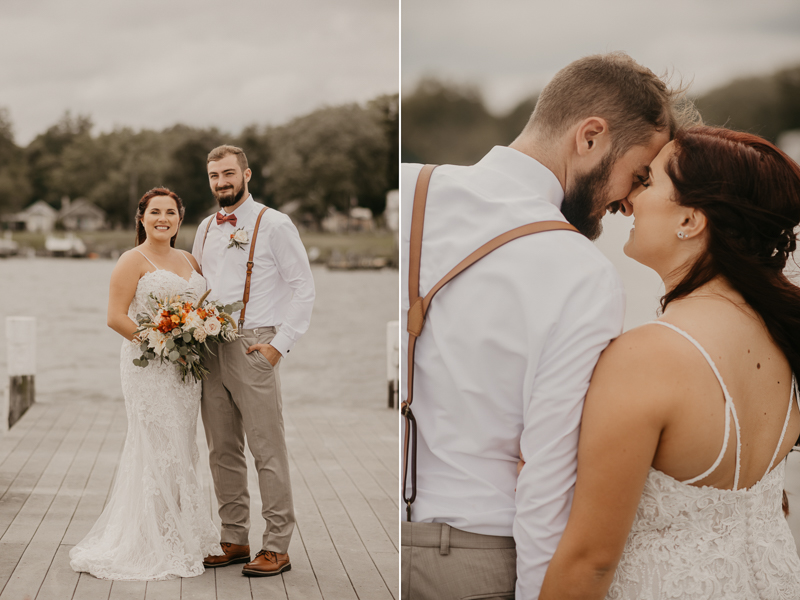 Stunning bride and groom wedding portraits at The Anchor Inn in Pasadena, Maryland by Britney Clause Photography