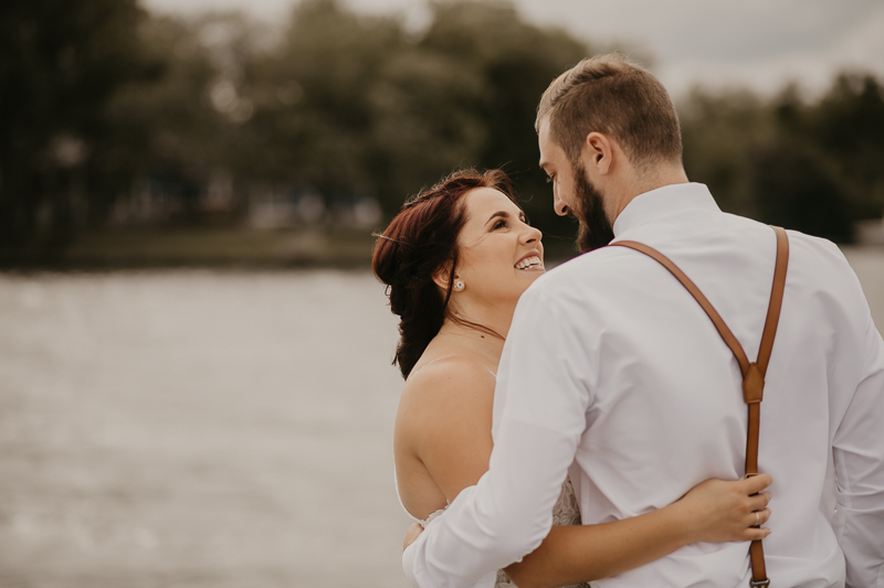 Stunning bride and groom wedding portraits at The Anchor Inn in Pasadena, Maryland by Britney Clause Photography