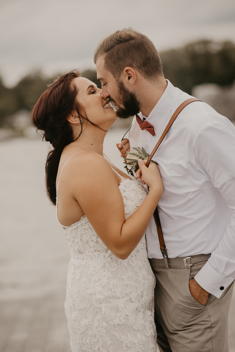 Stunning bride and groom wedding portraits at The Anchor Inn in Pasadena, Maryland by Britney Clause Photography