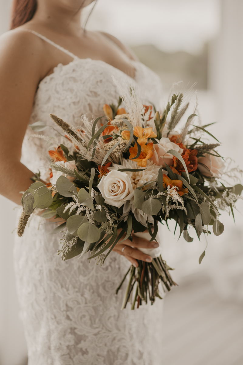 Stunning bride and groom wedding portraits at The Anchor Inn in Pasadena, Maryland by Britney Clause Photography