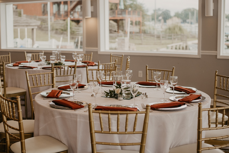 Gorgeous centerpieces and florals by Maher's Florist at The Anchor Inn in Pasadena, Maryland by Britney Clause Photography