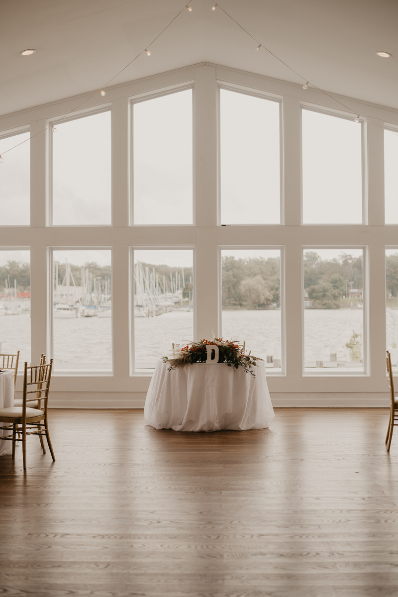 Gorgeous centerpieces and florals by Maher's Florist at The Anchor Inn in Pasadena, Maryland by Britney Clause Photography