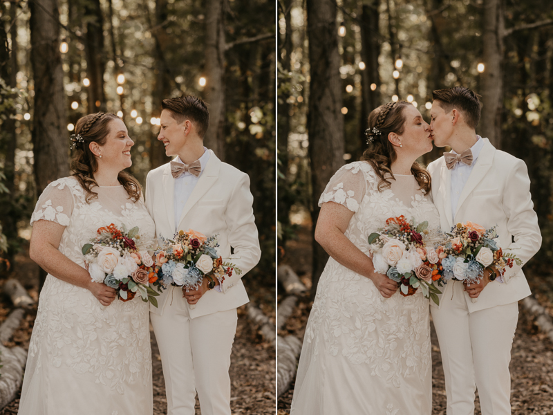 Stunning bride and bride wedding portraits at Kylan Barn in Delmar, Maryland by Britney Clause Photography